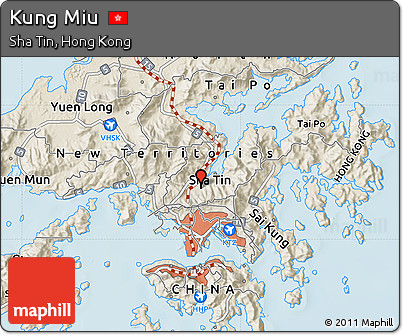 Shaded Relief Map of Kung Miu