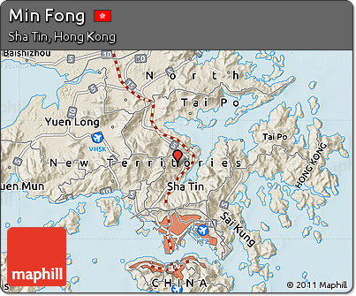 Shaded Relief Map of Min Fong