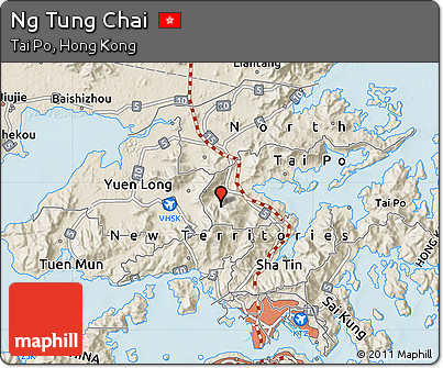 Shaded Relief Map of Ng Tung Chai