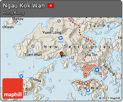 Shaded Relief Map of Ngau Kok Wan