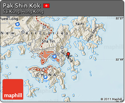 Shaded Relief Map of Pak Shin Kok