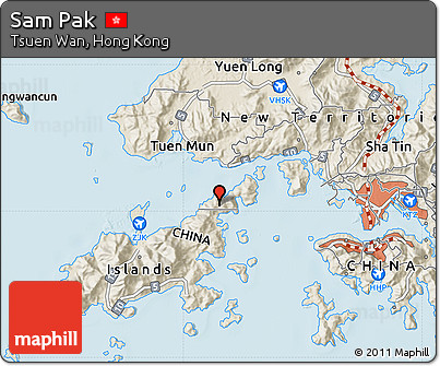 Shaded Relief Map of Sam Pak
