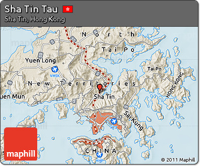 Shaded Relief Map of Sha Tin Tau