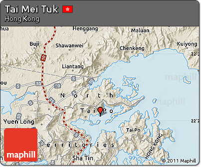 Shaded Relief Map of Tai Mei Tuk