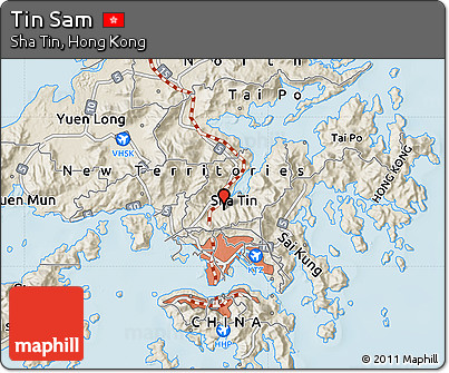 Shaded Relief Map of Tin Sam
