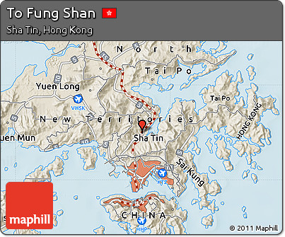 Shaded Relief Map of to Fung Shan