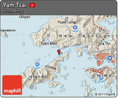 Shaded Relief Map of Yam Tsai