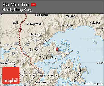 Shaded Relief Map of Ha Miu Tin