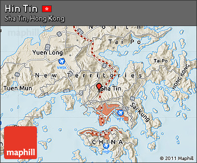 Shaded Relief Map of Hin Tin