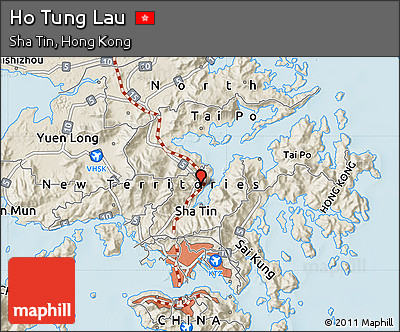 Shaded Relief Map of Ho Tung Lau