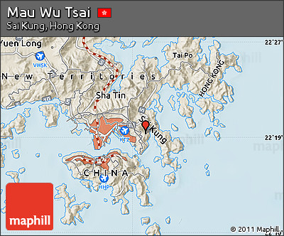 Shaded Relief Map of Mau Wu Tsai