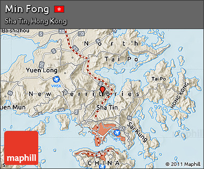 Shaded Relief Map of Min Fong
