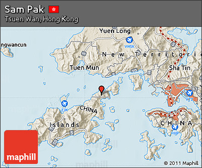 Shaded Relief Map of Sam Pak