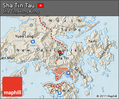 Shaded Relief Map of Sha Tin Tau