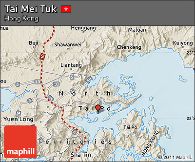 Shaded Relief Map of Tai Mei Tuk