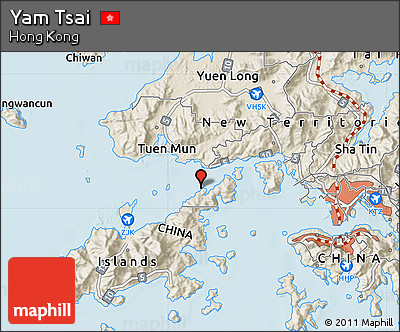Shaded Relief Map of Yam Tsai