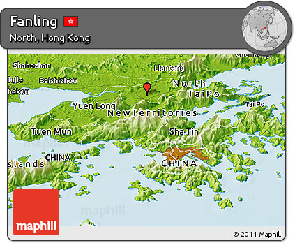 Physical Panoramic Map of Fanling