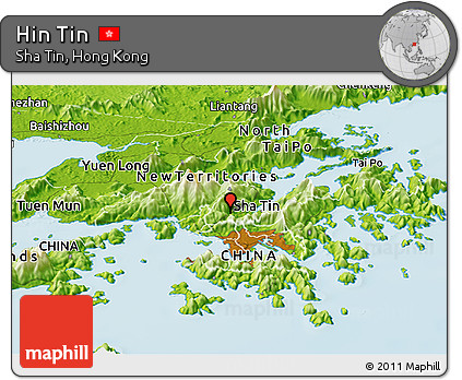 Physical Panoramic Map of Hin Tin