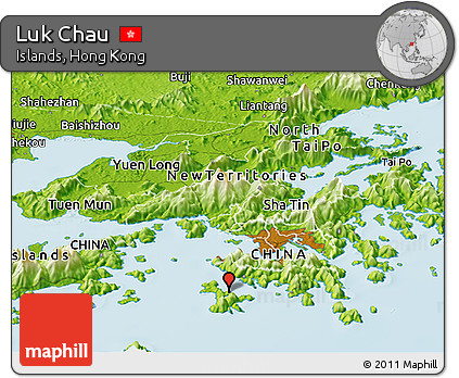 Physical Panoramic Map of Luk Chau