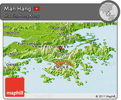 Physical Panoramic Map of Man Hang