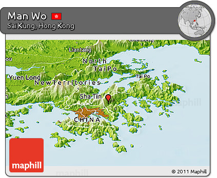Physical Panoramic Map of Man Wo