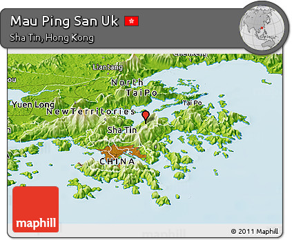 Physical Panoramic Map of Mau Ping San Uk
