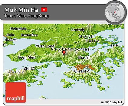 Physical Panoramic Map of Muk Min Ha