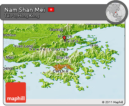 Physical Panoramic Map of Nam Shan Mei