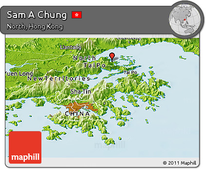 Physical Panoramic Map of Sam a Chung