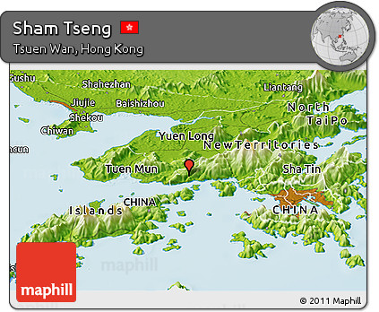 Physical Panoramic Map of Sham Tseng