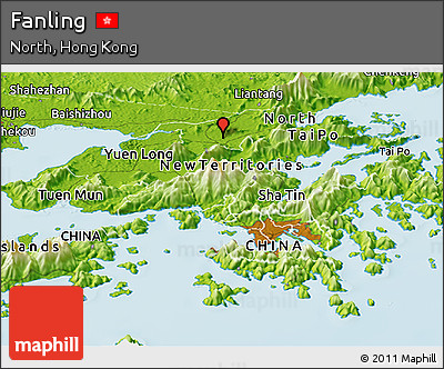 Physical Panoramic Map of Fanling