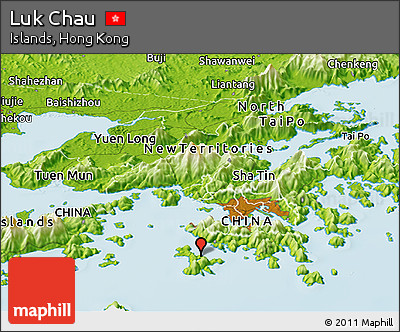 Physical Panoramic Map of Luk Chau