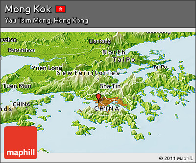 Physical Panoramic Map of Mong Kok