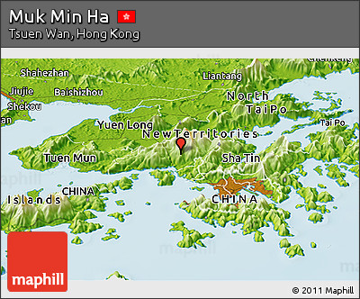 Physical Panoramic Map of Muk Min Ha