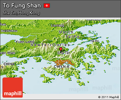 Physical Panoramic Map of to Fung Shan