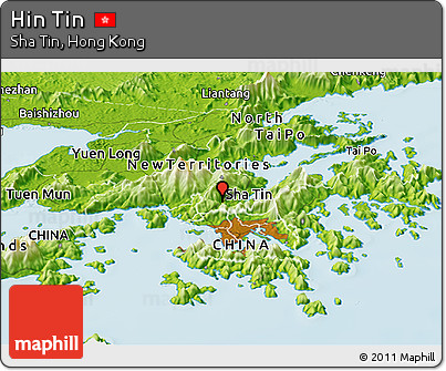 Physical Panoramic Map of Hin Tin