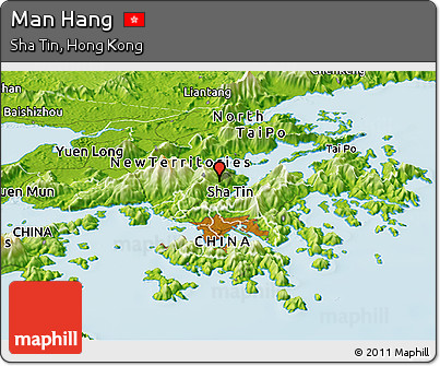 Physical Panoramic Map of Man Hang