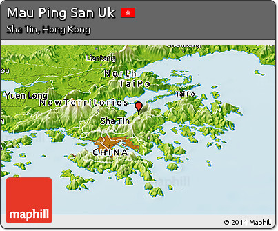 Physical Panoramic Map of Mau Ping San Uk