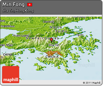 Physical Panoramic Map of Min Fong