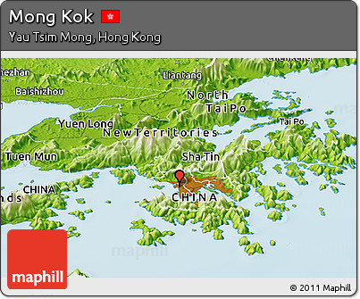 Physical Panoramic Map of Mong Kok