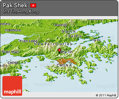 Physical Panoramic Map of Pak Shek