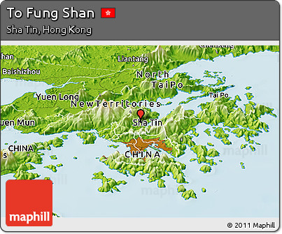Physical Panoramic Map of to Fung Shan
