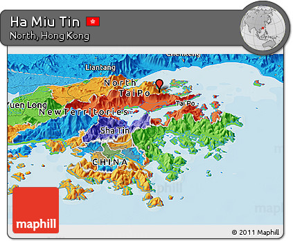 Political Panoramic Map of Ha Miu Tin