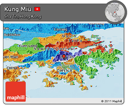 Political Panoramic Map of Kung Miu