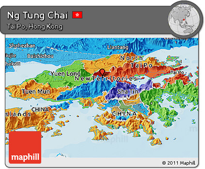 Political Panoramic Map of Ng Tung Chai