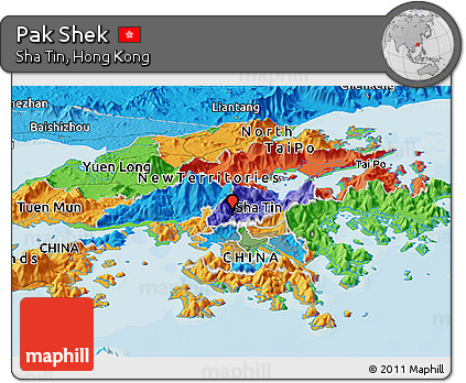 Political Panoramic Map of Pak Shek