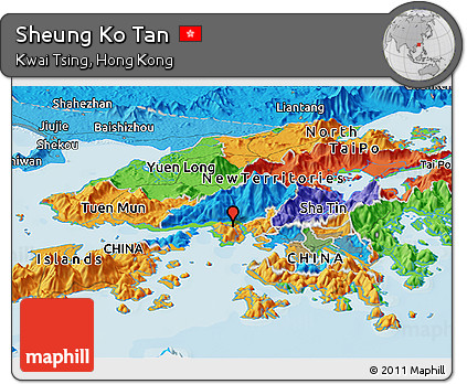 Political Panoramic Map of Sheung Ko Tan