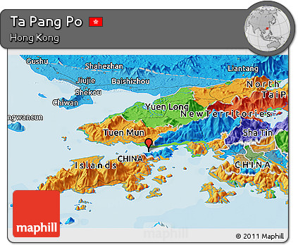 Political Panoramic Map of Ta Pang Po