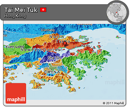 Political Panoramic Map of Tai Mei Tuk