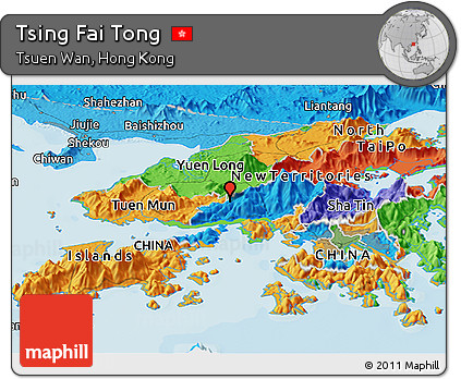 Political Panoramic Map of Tsing Fai Tong